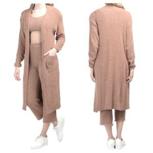 MORRIS DAY The Label Fuzzy Long Cardigan super soft sz Small Beige